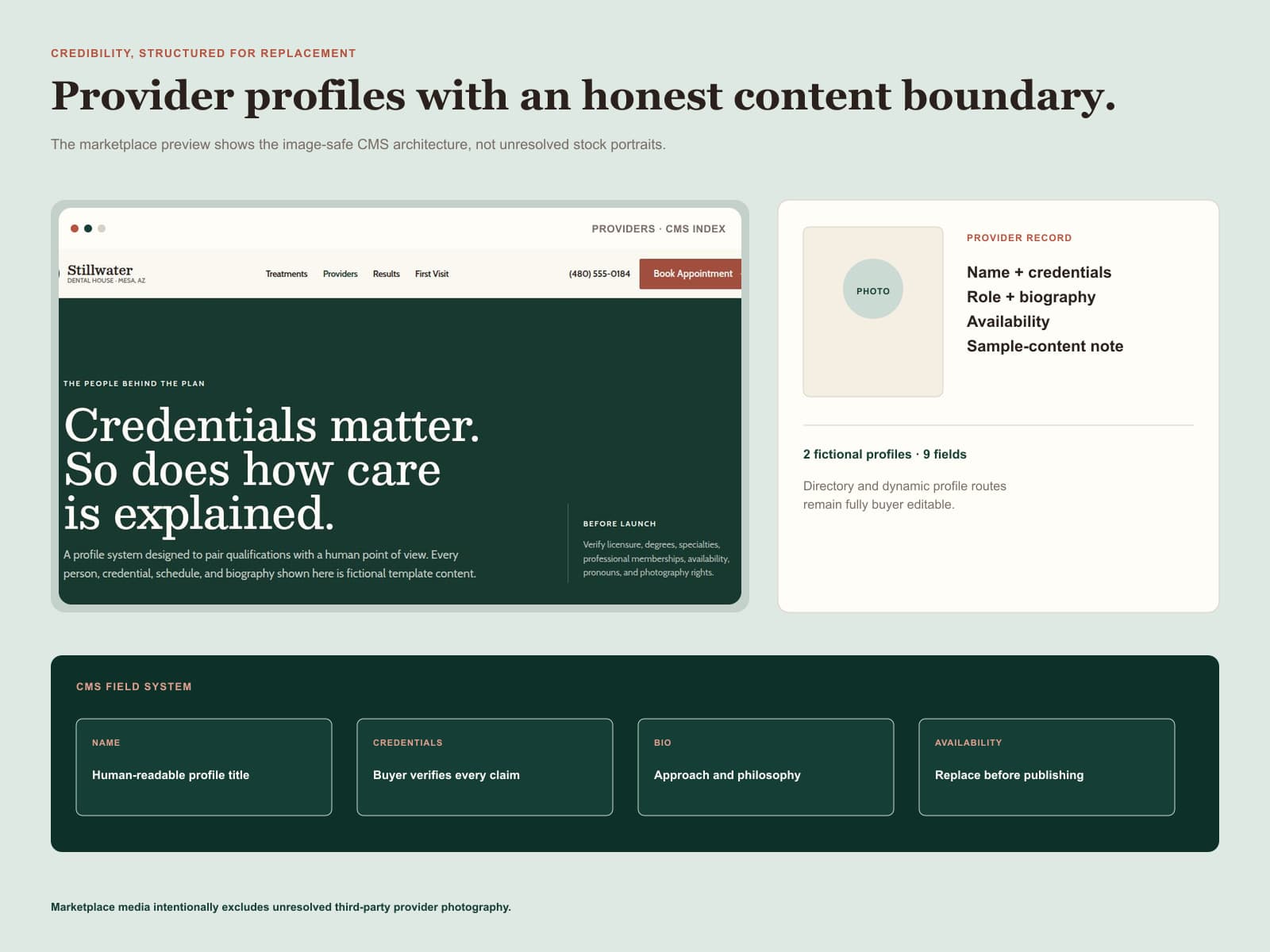 Hearthline provider directory and CMS provider-profile layouts