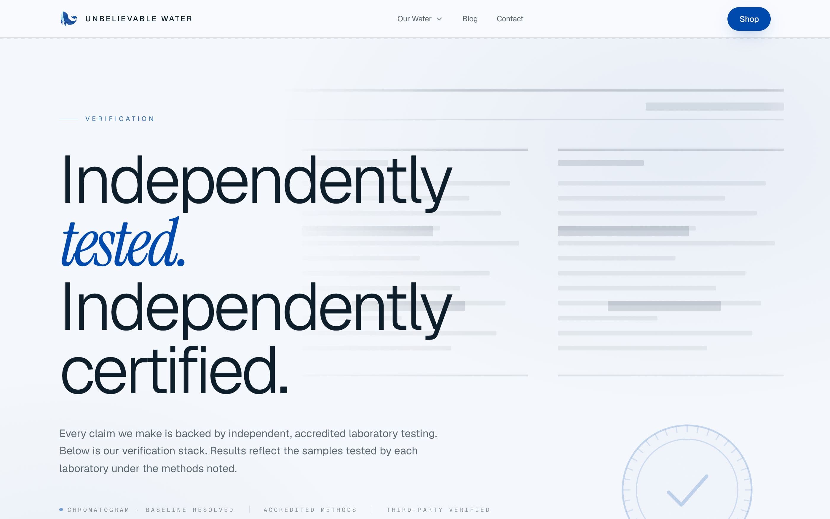 The certifications page: third-party testing as a trust layer